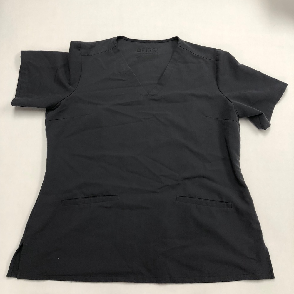 Figs dark grey technical collection scrub top